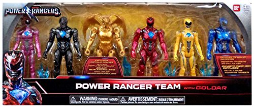 Bandai Collectible Power Rangers Team 6-Piece Set With Exclusive Metallic Goldar