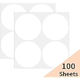 YEGAWEN 3 Inch Colored Dot Stickers Labels, Round Color Coding Labels, Garage Sale Stickers Price Tags Label Yard Sale Circle Dot Stickers- 100 Pack/White