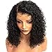 MODAO Bob Wave Short Kinky Curly Lace Front Human Hair Wigs,Brazilian Virgin Curly Wig Rose Hair net Full Wig Bob Wave Black Natural Looking Women Wigs