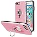 ICONFLANG iPhone 8 Plus Case, iPhone 7 Plus Case, 360 Degree Rotating Ring Kickstand Case Shockproof Impact Protection [Support Magnetic Car Mount Case] for iPhone 8 Plus / 7 Plus (2018) - Pink