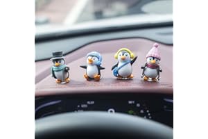 BNTR Penguin Accessory 4-Pack Home Decoration Stocking Stuffers Cute Animal Car Dashboard Decoration House Ornament Valentine Nice Gift