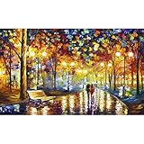 SWEETHOMEDECO 5D DIY Diamond Painting Kit, Full Drill Round Diamond, Rainy Night, 16
