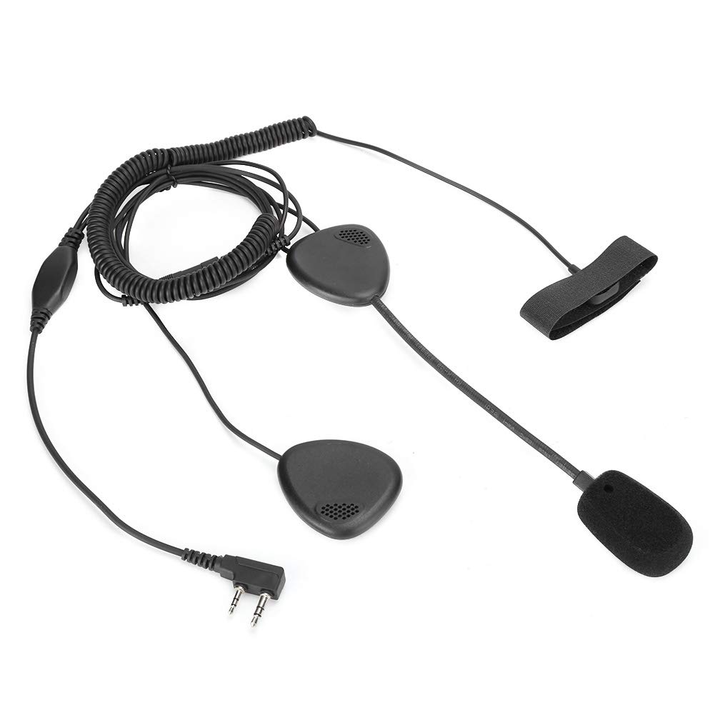 2 Pin Helmet Headset, Universal Model K Interface 2 Pin Helmet Motorcycle Headset 50Ω 13.m Cable Headphone with PTT Key for Radio Walkie Talkie