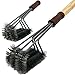 GRILLHOGS Professional Grill Brush w/Replacement Brush Head, Stainless Steel