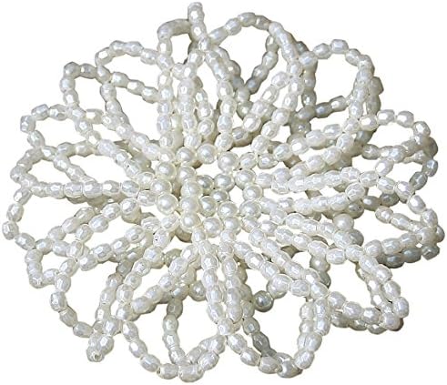 Elastic Beaded Hairnet, Colour: Cream, Hairnet, Bun, Bun Net, Hairnet, Bun Net, Net