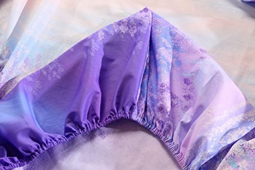LOVO Fragrance of Provence Lavenders Bedding Set 1x Flat Sheet, 1x Fitted Sheet 2X Pillowcases Queen