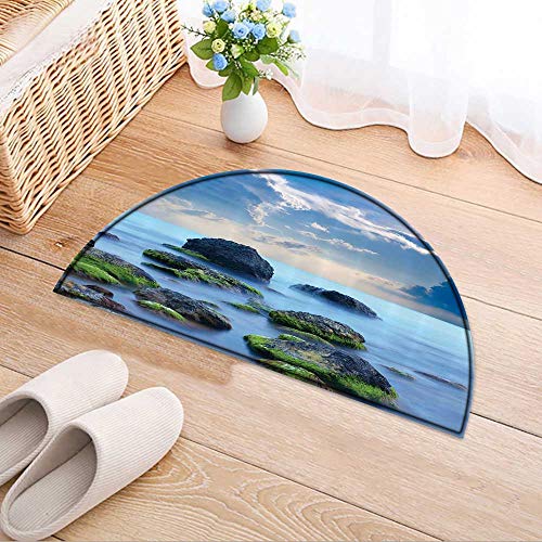 Carpet Floor mat Bath mat Door mat mSea Stes and Mystic Seaside Cariban Bathroom Water-Absorbing Floor mat Anti-Slip mat W39 x H28 INCH