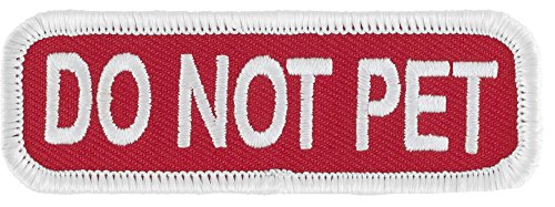 DO NOT PET (Red/White) Sew-On Service Dog Embroidered Patch - 3" X 1"