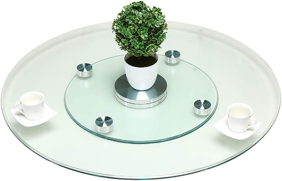 Thickness 12mm Tempered Glass Lazy Susan Round Clear