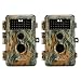 [2020 Upgrade]2-Pack Game Trail Deer Cameras 16MP Full HD 1080P Video with Night Vision Motion Activated Waterproof No Glow Infrared Camo Wildlife Hunting Cam Time Stamp Time Lapse Photo & Video Model primary