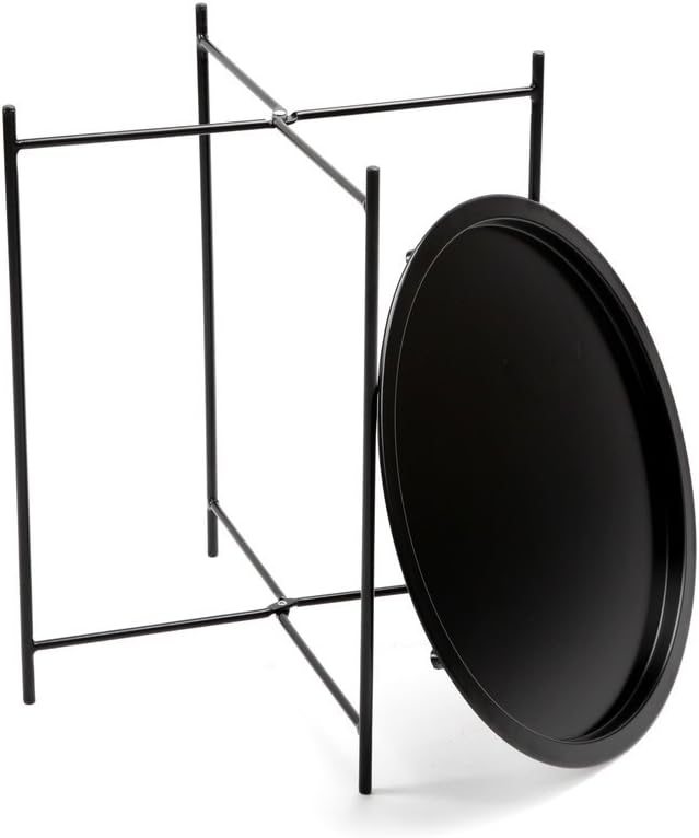Finnhomy Small Round Side End Table, Sofa Table, Tray Side Table, Snack Table, Metal, Anti-Rusty, Outdoor and Indoor Use for Putting Small Things, Multi-use : Garden & Outdoor