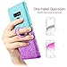 VEGO Galaxy Note 9 Glitter Gradient Case with Ring Holder Kickstand for Women Girls Bling Diamond Rhinestone Sparkly Fasion Shiny Cute Protective Case for Samsung Galaxy Note 9 (Teal Purple)