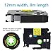 Greateam Compatible Label Tape Replacement for P-Touch 12mm 0.47 Inch TZe Tape Brother TZe-231 TZe-131 TZe-631 TZe431 TZe731 Label Maker Tape Use for Brother PT-D200 PT-D600vp PT-1890, 5-Pack