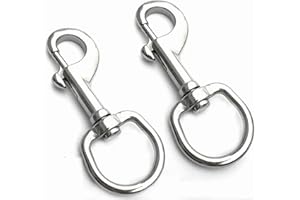 JY-MARINE Stainless Steel 316 Swivel Eye Bolt Snap Hook Marine Grade Single Ended Diving Clips Snap Bolt Trigger Chain Clip, Single Ended Trigger Clasp Pet Buckle,2Pieces