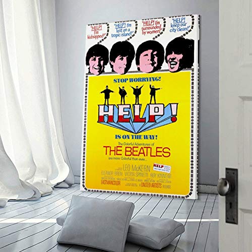 XYDQ Poster décoratif sur toile The Beatles Help British – 50 x 75 cm - Les Beatles, Paul McCartney, John Lennon, RIngo Starr, George Harrison XYDQ Poster décoratif sur toile The Beatles Help British - 50 x 75 cm – Image 4