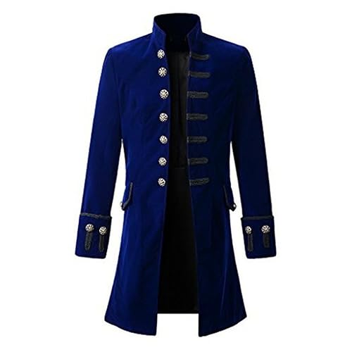 Mens Velvet Goth Steampunk Victorian Frock Coat (XL, Cream) Amazon.co