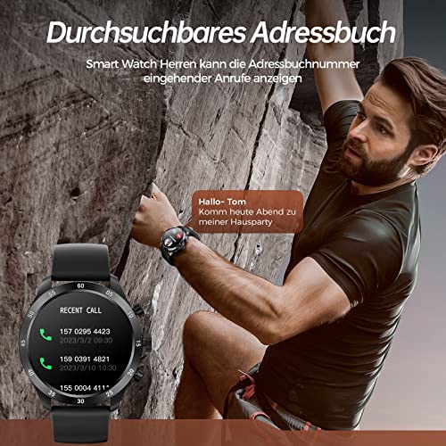Mioduro Smartwatch Herren - Uhr Fitness Tracker mit Telefonfunktion, 1.32