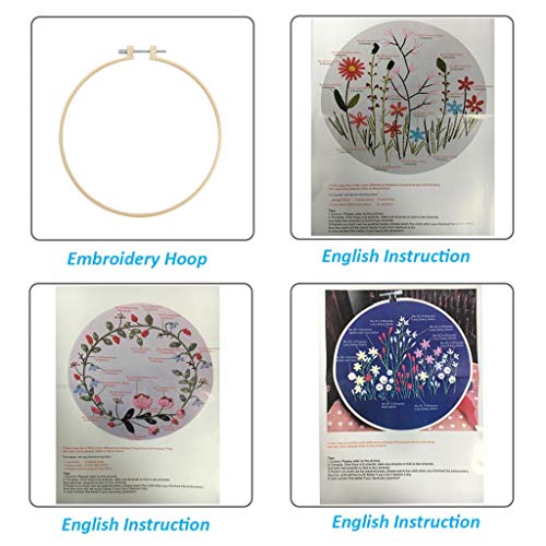 image for Louise Maelys 3 Pack Embroidery Kit for Beginner Stamped Pattern Cross