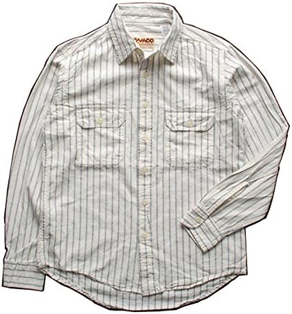 Amazon Co Jp カムコ Camco ナチュラルストライプシャンブレーシャツ メンズ 長袖 服 ファッション小物
