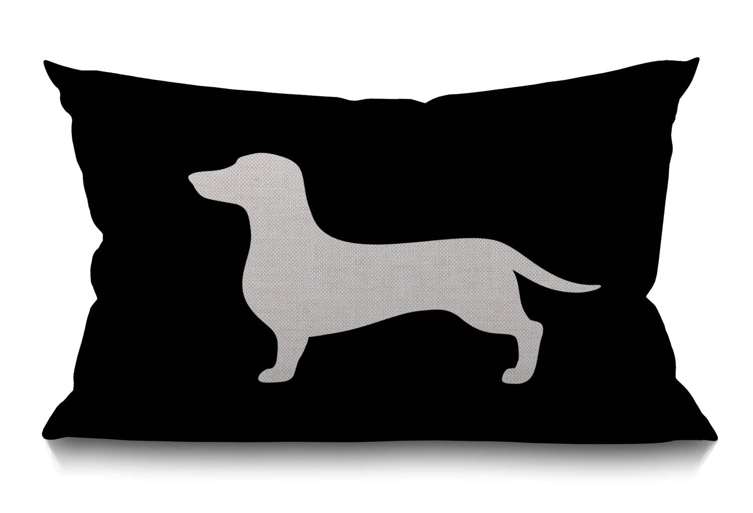 BGBDEIA Dachshund Lumbar Cushion Cover 30X50cm 12x20 Inch Decorative Bedroom Living Room Dog with Black Background Rectanglar Throw Pillow Cover for Bed Sofa Couch