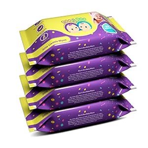 Roo & Boo Baby Wet Wipes – Paraben Free , 99% Water Wipes (30 pcs/pack) (Pack of 4)