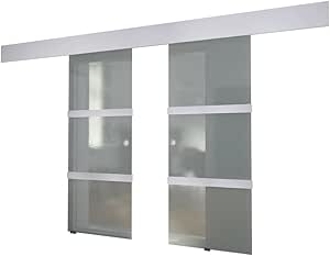 vidaXL Puerta Corredera Deslizante Moderna Salón Doble Cristal Aluminio Blanco