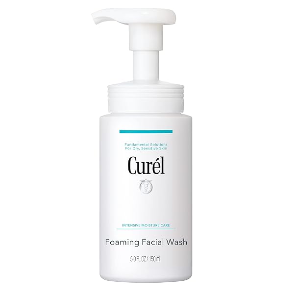 CUREL JAPANESE SKIN CARE FOAMING DAILY FACE WASH FOR SENSITIVE SKIN, HYDRATING FACIAL CLEANSER FOR DRY SKIN, PH-BALANCED AND FRAGRANCE-FREE, 5 OZ (STEP 2 OF 2-STEP SKINCARE)