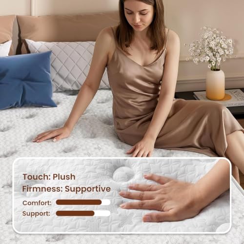 BedStory Double Mattress, 12 Inch Full Size Medium Firm Hybrid Mattress with Individual Coils ＆ Gel Memory Foam, Luxury Mattresses in a Box for Pressure Relief, 365-Night Trial, CertiPUR-US Certified