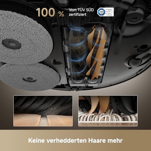 X50 Master Staubsaugerroboter mit 24,9cm Basisstation, automatisches Nachfüllen und Entleeren, Nachlaufsystem, AI Hindernisvermeidung und 360° Navigation, 20.000 Pa