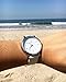 Wristology Numbers Womens Nurse Watch Leather Strap in Silver - Interchangeable Beige Genuine Leather Band Watch - Large Easy Read Analog Watch for Women, Men, Nurses, Teachers, OC046