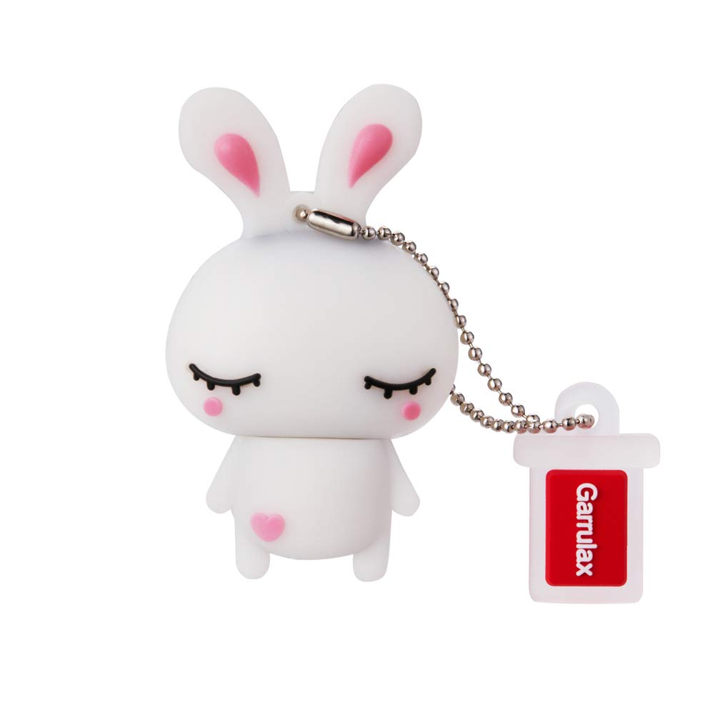 Garrulax USB Flash Drives, 8GB / 16GB / 32GB Updated Waterproof Silicone Cute Cartoon High Speed USB 2.0 Data Storage Drive Memory Stick Flash Pen Disk Pendrive (32GB, White Rabbit)
