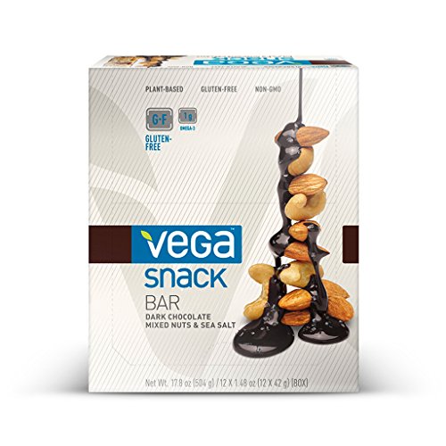 Vega snack bar, chocolate mixed nuts & sea salt, 1.48oz bar, …