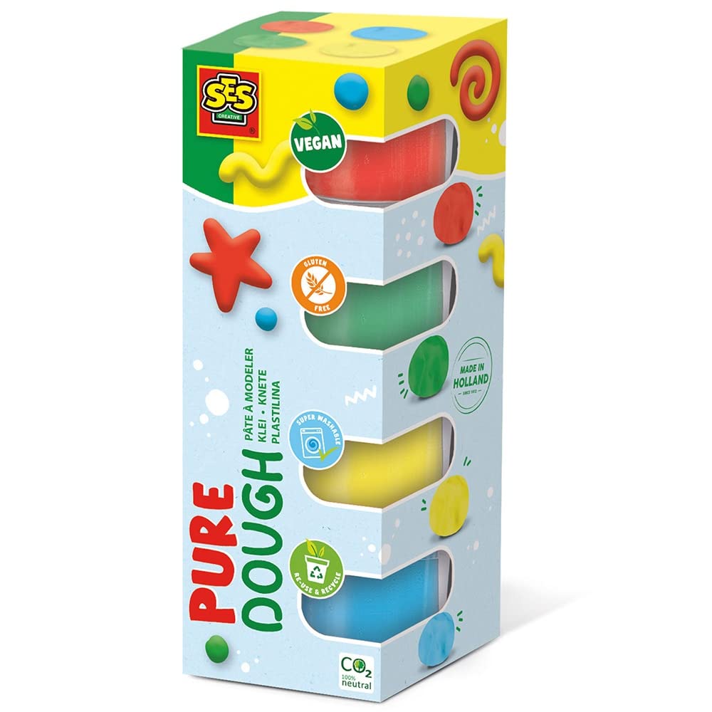 SES Creative 00511 Feel good dough-Pure (4x90gr), Small, Green