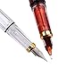 Wing Sung 3008 Thin Piston Fountain Pen Set 0.5mm Fine Nib, Gold Trim, 4 Pieces in 4 Colors