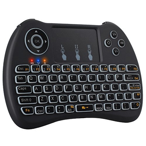 Neoteck 2.4G Backlit Raspberry PI Keyboard Android TV Keyboard Touchpad Keyboard with Mouse Right and Left Button for PC Google Android Smart TV Media Mini TV PC Stick HTPC IPTV Laptop Raspberry PS3