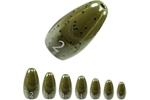 Reaction Tackle Tungsten Flipping Weights for Bass Fishing - Sinkers for Punching Through Heavy Cover- Fresh and Saltwater - Used for Texas and Carolina Rigs - Size Stamped on All Weights