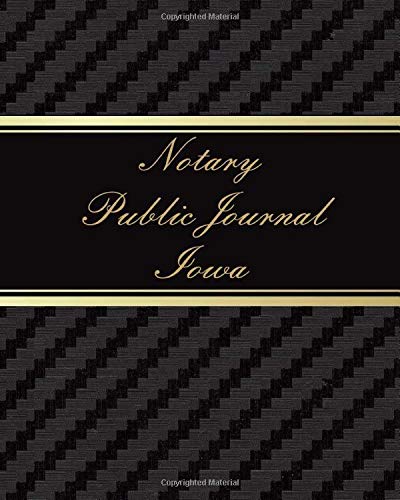 Iowa Notary Public Journal Book Record Journal Notary Receipt Book 