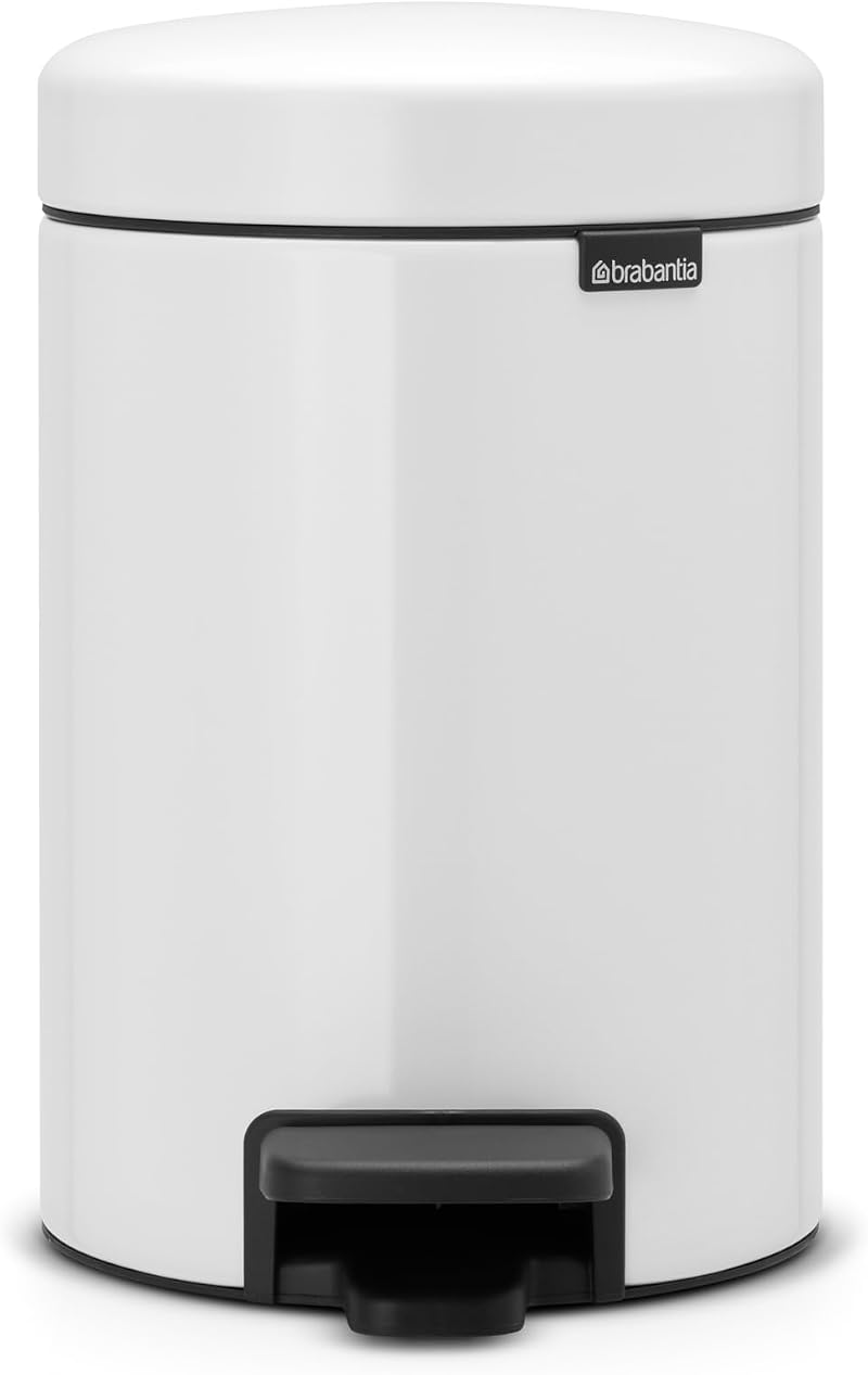 Brabantia 112126 newIcon Pedal Bin 3 L White with Inner Bucket