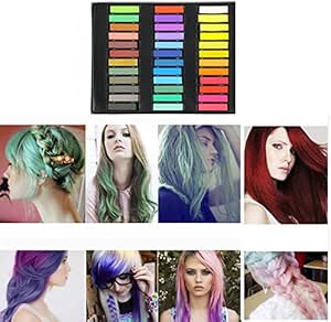 MCTECH pelo Temporal del Pelo Tiza 36 Colores Pastel pelo precortadas