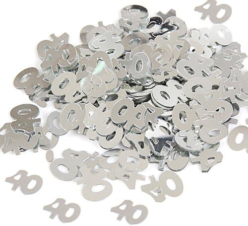 Birthday Confetti - 14g (40th, Silver)
