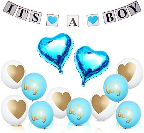 Baby Shower Decorations-Baby Shower Decorations for Boy | Its A Boy Baby Shower Banner &amp; 12 Baby Shower Balloons | Boy Baby Shower Decorations | Baby Boy Shower Decorations | Baby Shower Decor