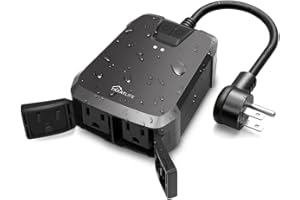 TREATLIFE Dual Outlets Outdoor Smart Dimmer Plug, 2 Individual Dimmable Control Sockets, 600W, Compatible with Alexa & Google