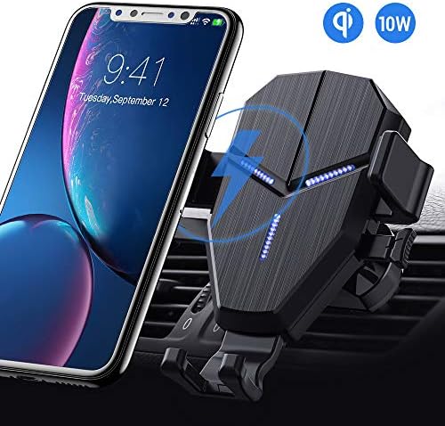 Avolare Wireless Car Charger Mount, 10W Qi Fast Wireless Car Phone Holder, Gravity Sensor 360° Rotation Air Vent Holder Compatible with iPhone 11 Pro Max Xs Xr 8 8Plus, Samsung S10 S10+ Note 10 S9