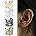 LIZD 4pcs Hollow Stripe Art Earring Cuff Clip-on Ear No Piercing Jewelry for Graceful Women Girl