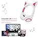Cat Ear Kids Headphones,DICEKOO Flashing Glowing Cosplay Fancy Cat Ear Headphones Foldable Over-Ear Gaming Headsets Earphone with LED Flash Light for Girls Boys Phone Tablet (Pink-White)
