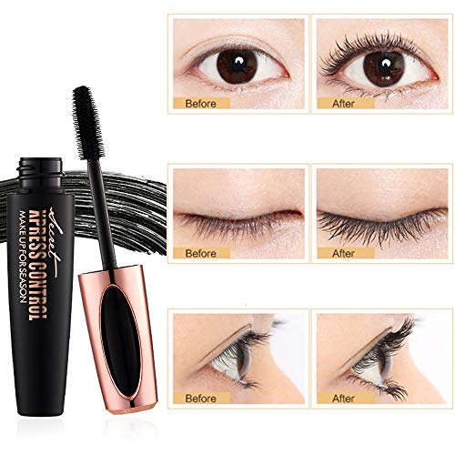 4D Silk Fiber Eyelash Mascara, Natural Thick Thickening & Lengthening Lash Mascara, Long Lasting, Waterproof & Smudge-Proof, All Day Exquisitely Lush, Full, Long, Thick, Smudge-Proof Eyelashes - 2Pcs