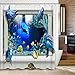 Surblue 3D Ocean Dolphin Shower Curtain with Hooks, Waterproof Machine Washable,71