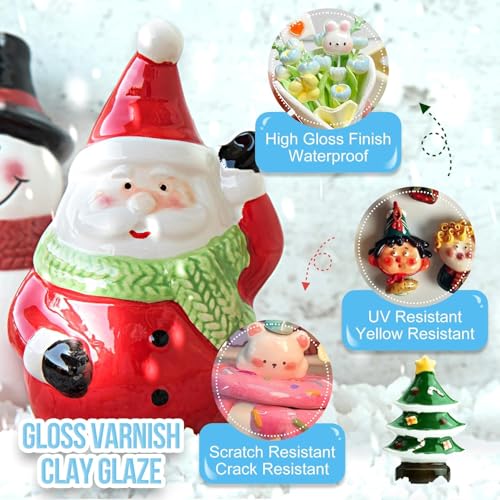 Air Dry Clay Glaze - 120ml Clay Varnish, Polymer Clay Glaze, High Gloss Clay Sculpture Sealant for Air Dry Clay Pottery - Waterproof Scratch Resistant Gloss Varnish Clay Glaze for Ceramics