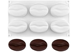 Coffee Bean Shape Ice Cube Chocolate Fondant Soap Candle Tray Mold DIY Crafts Coffee Bean Silicone Mousse Cake Milk Chocolate