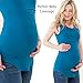 Sweet Mommy Bamboo Simple Maternity and Nursing Long Tank Top Blue, L